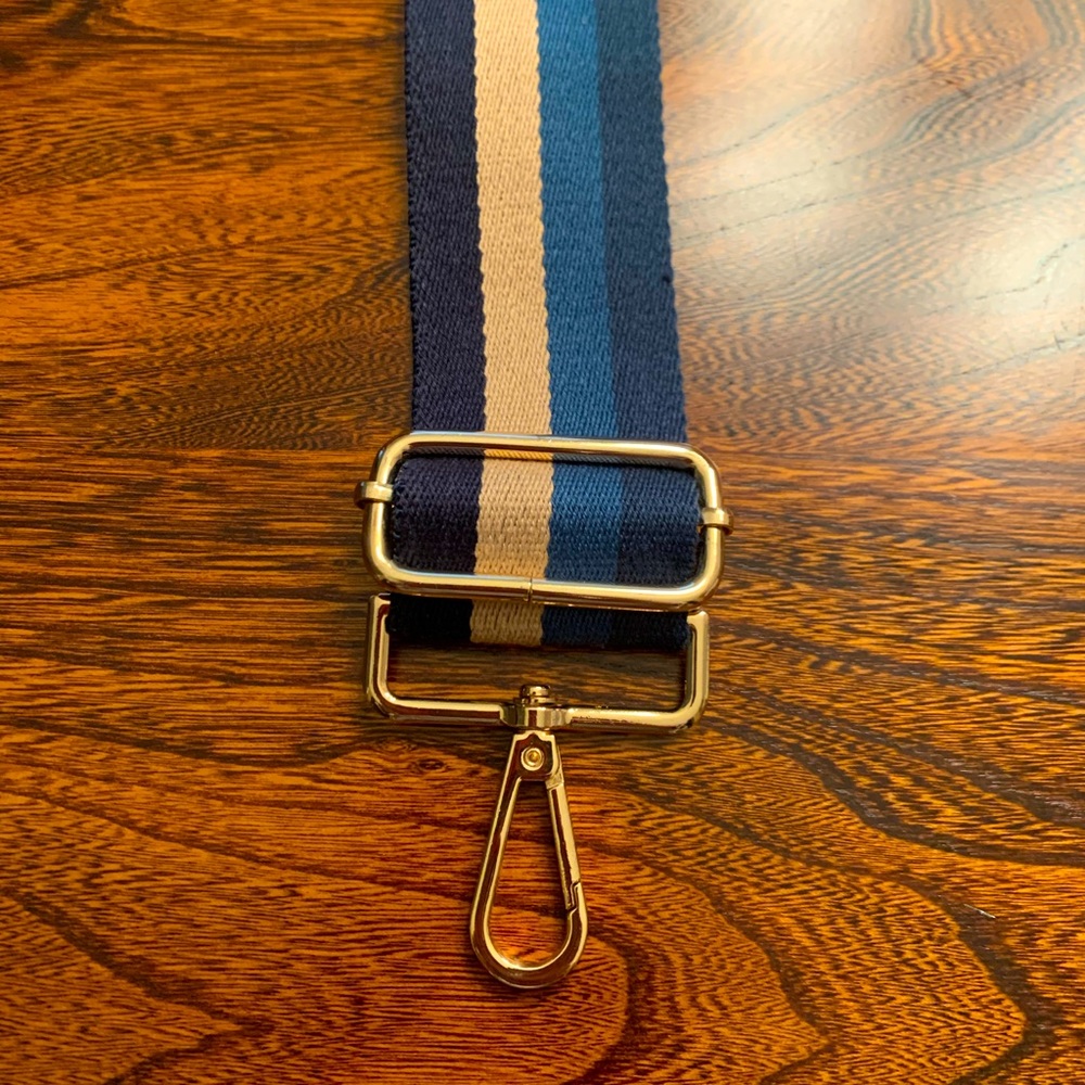 Blue stripe thick canvas shoulder strap